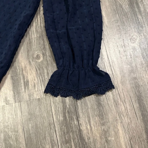 FARYSAYS Womens Long Sleeve Lace Top V Neck Polka Dot Blouses Shirts Flowy Tunic - Picture 10 of 10